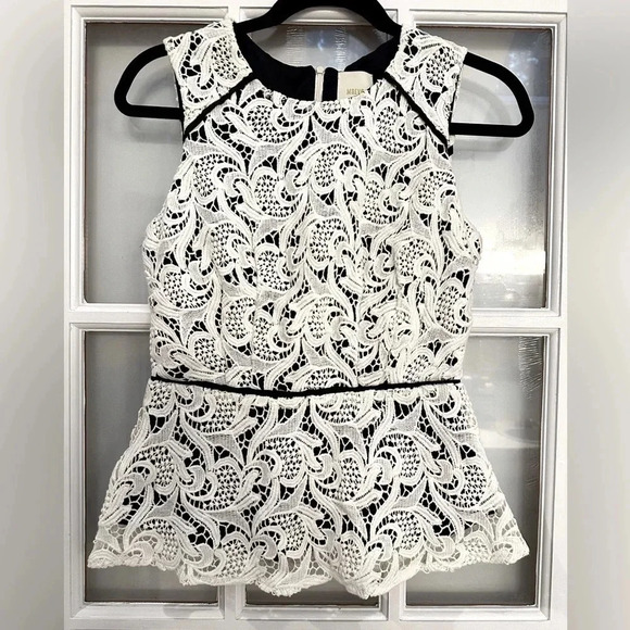 Anthropologie | Maeve | Scrolling Lace Peplum Top Sleeveless Blouse Size 2 XS - Picture 11 of 11